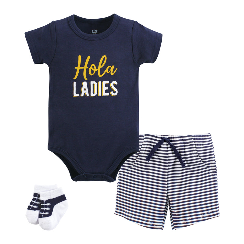 Hudson Baby Bodysuit, Short and Sock, Hola Ladies