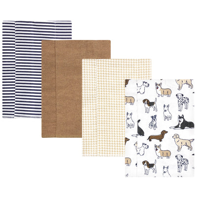 Hudson Baby Cotton Flannel Burp Cloths, Handsome Dogs