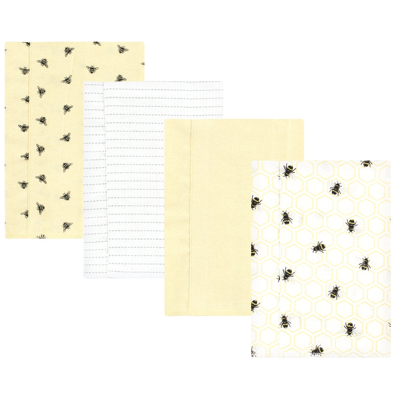 Hudson Baby Cotton Flannel Burp Cloths, Honey Bee