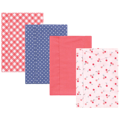 Hudson Baby Cotton Flannel Burp Cloths, Cherry Sweet