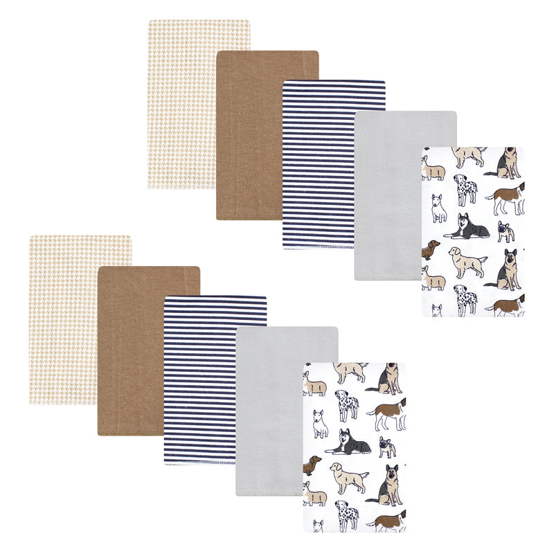 Hudson Baby Flannel Burp Cloth 10pk, Handsome Dogs