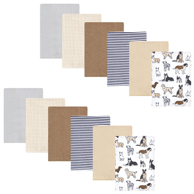 Hudson Baby Flannel Burp Cloth 12pk, Handsome Dogs