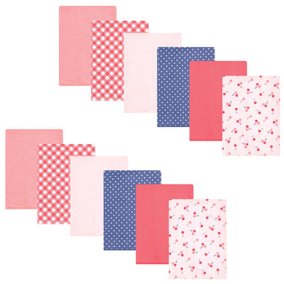 Hudson Baby Flannel Burp Cloth 12pk, Cherry Sweet