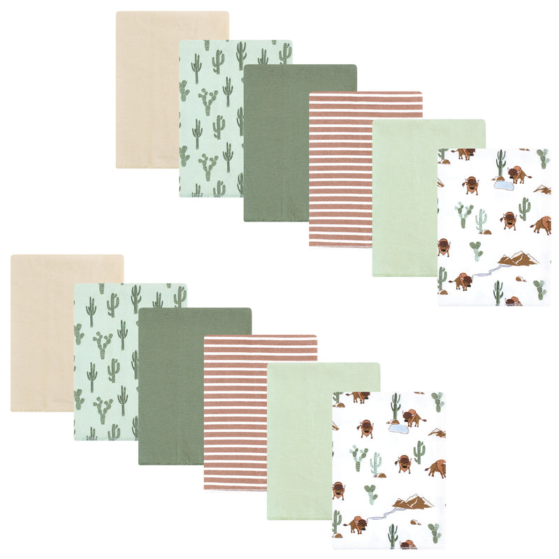 Hudson Baby Cotton Flannel Burp Cloths Bundle, Wilderness