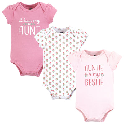 Hudson Baby Cotton Bodysuits, Auntie Bestie