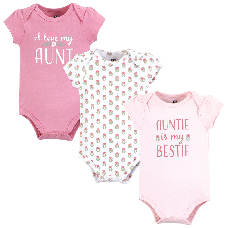 Hudson Baby Cotton Bodysuits, Auntie Bestie