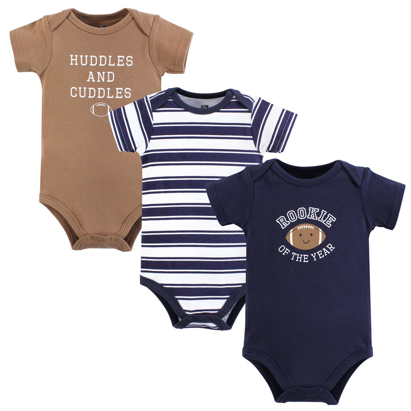 Hudson Baby Cotton Bodysuits, Football Rookie