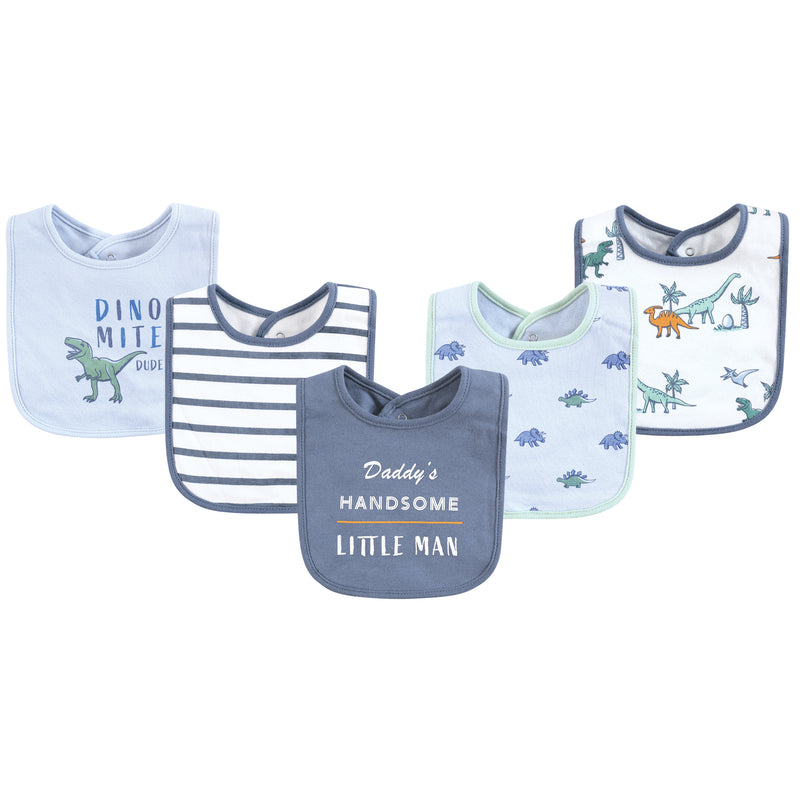 Hudson Baby Cotton Bibs, Pastel Dino