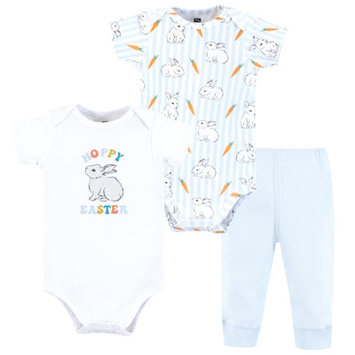 Hudson Baby Cotton Bodysuit and Pant Set, Hoppy Easter