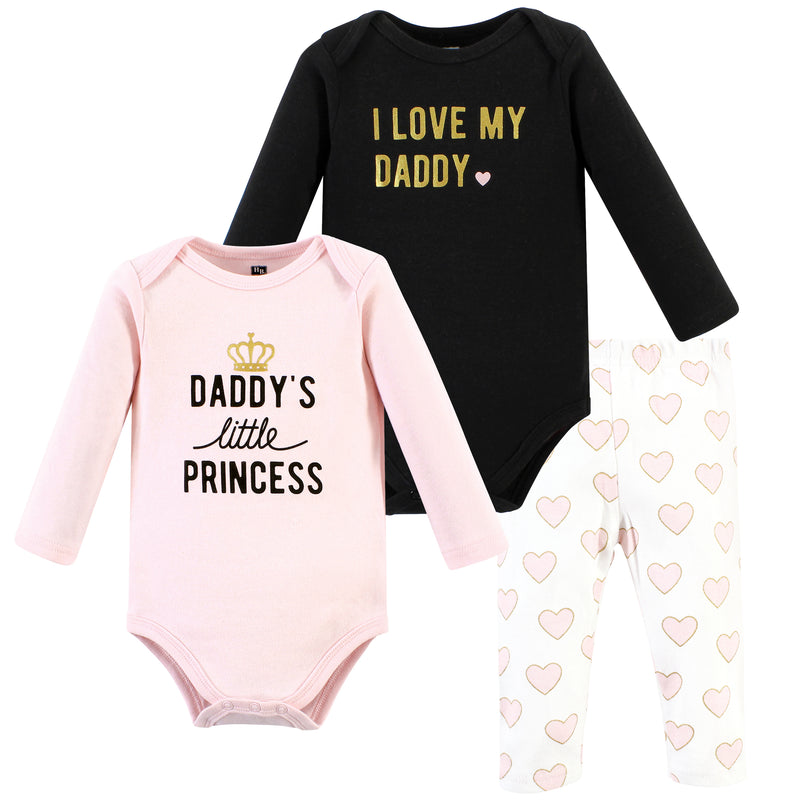 Hudson Baby Cotton Bodysuit and Pant Set, Daddys Little Princess Long Sleeve