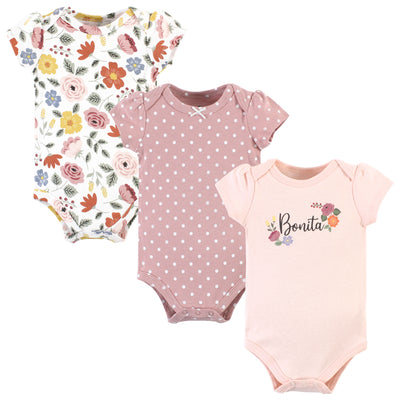 Hudson Baby Cotton Bodysuits, Bonita 3 Pack