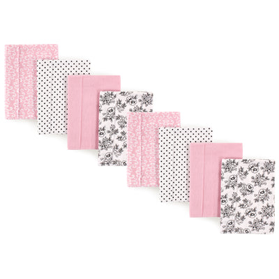 Hudson Baby Cotton Poly Flannel Burp Cloths Multipack, Toile 8-Pack