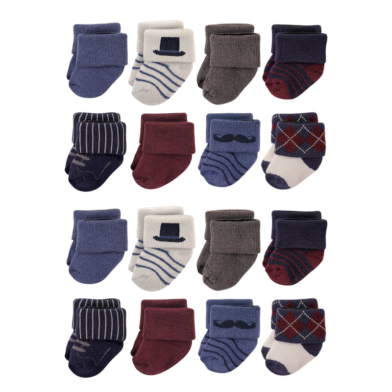 Hudson Baby Cotton Rich Newborn and Terry Socks, Gentleman