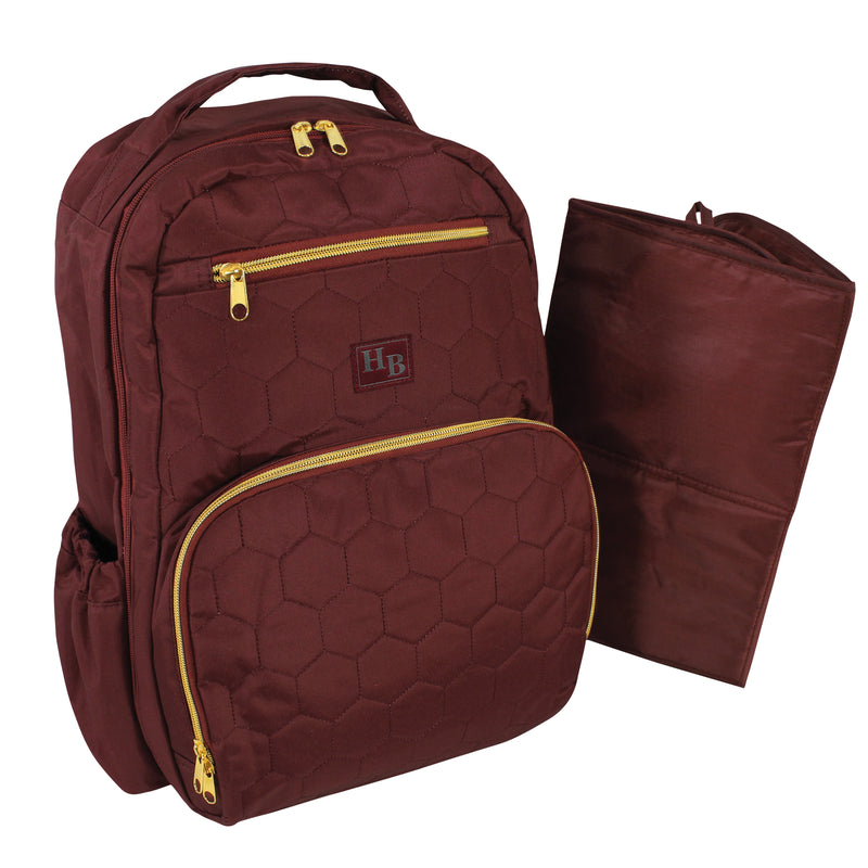 Hudson Baby Premium Diaper Bag Backpack and Changing Pad, Burgundy