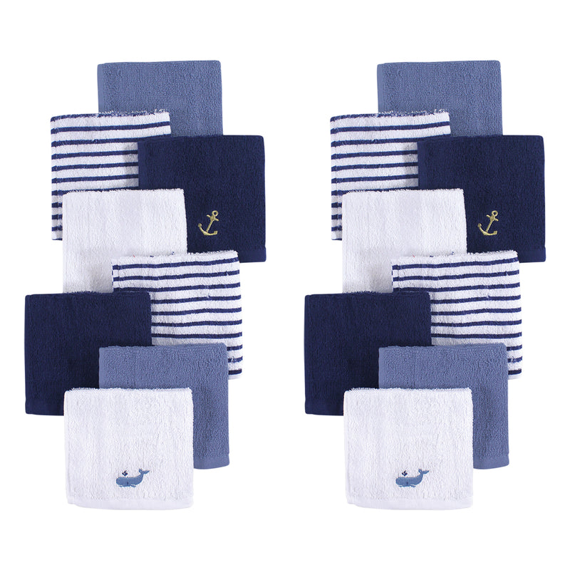 Hudson Baby 16Pc Super Soft Cotton Washcloths, Anchor