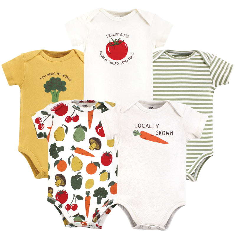 Touched by Nature Organic Cotton Bodysuits, Happy Veggies