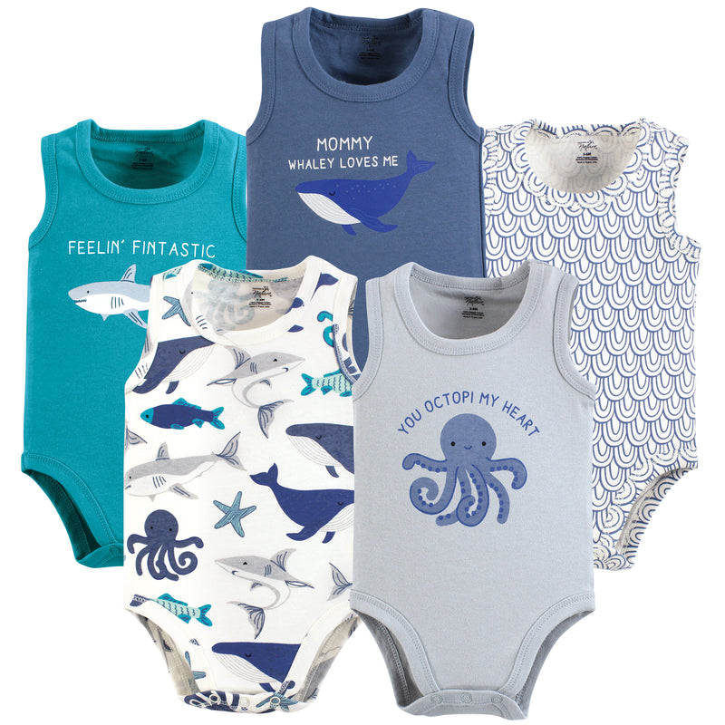 Touched by Nature Organic Cotton Bodysuits, Mystic Sea