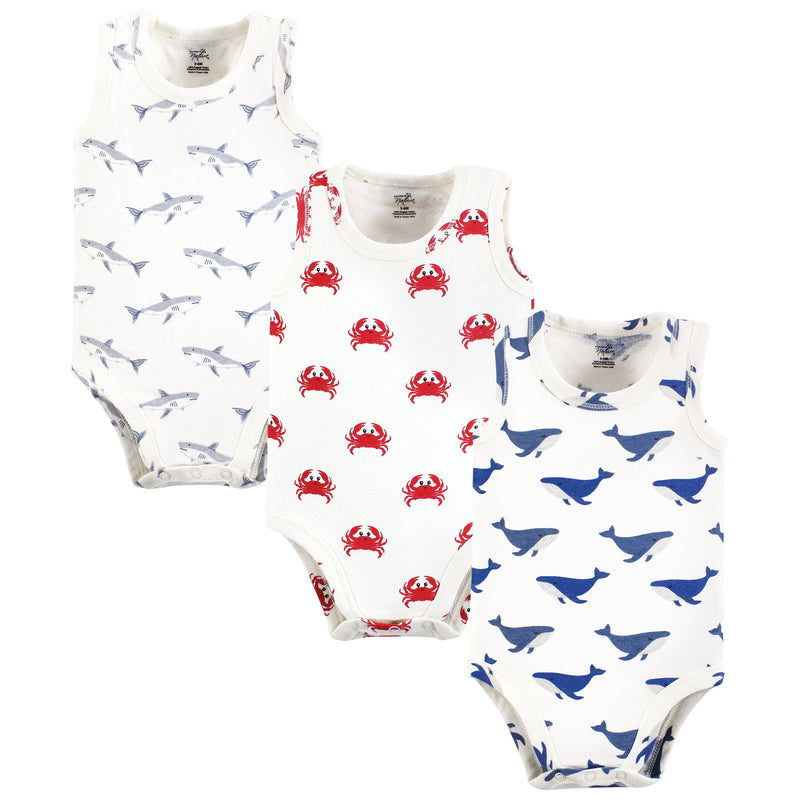 Touched by Nature Organic Cotton Sleeveless Bodysuits, Mystic Sea Creatures