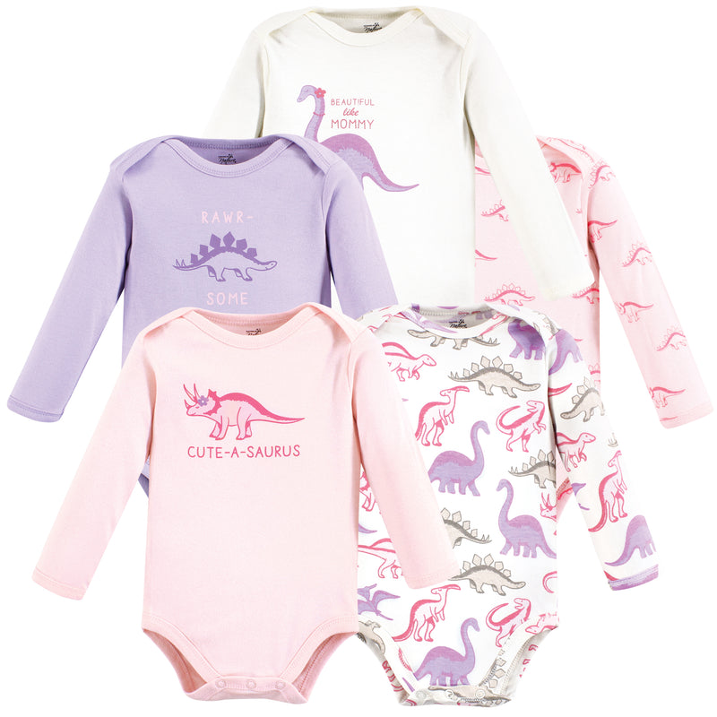 Touched by Nature Organic Cotton Long-Sleeve Bodysuits, Retro Dino