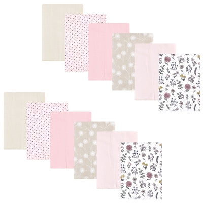 Hudson Baby Flannel Burp Cloth 12pk, Dandelion Wish