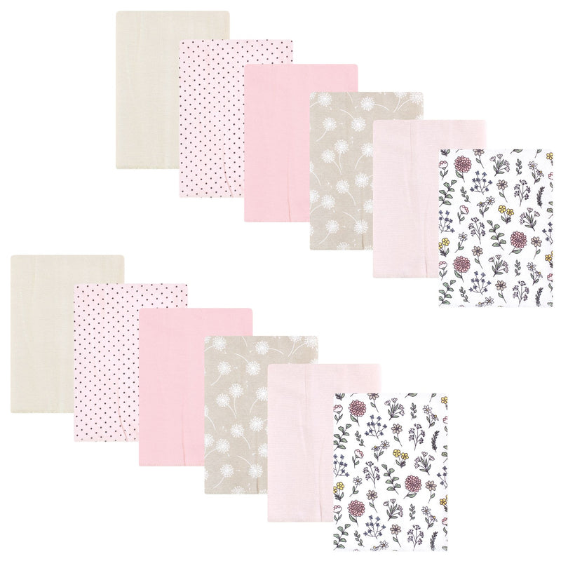 Hudson Baby Flannel Burp Cloth 12pk, Dandelion Wish