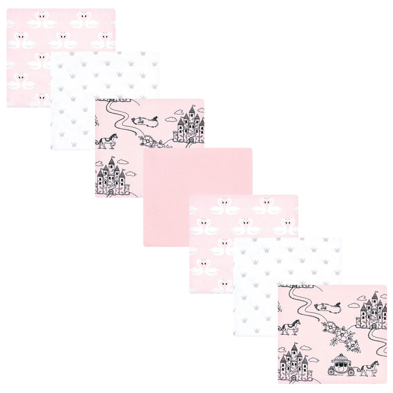 Hudson Baby Cotton Flannel Receiving Blankets Bundle, Fairytale Princess