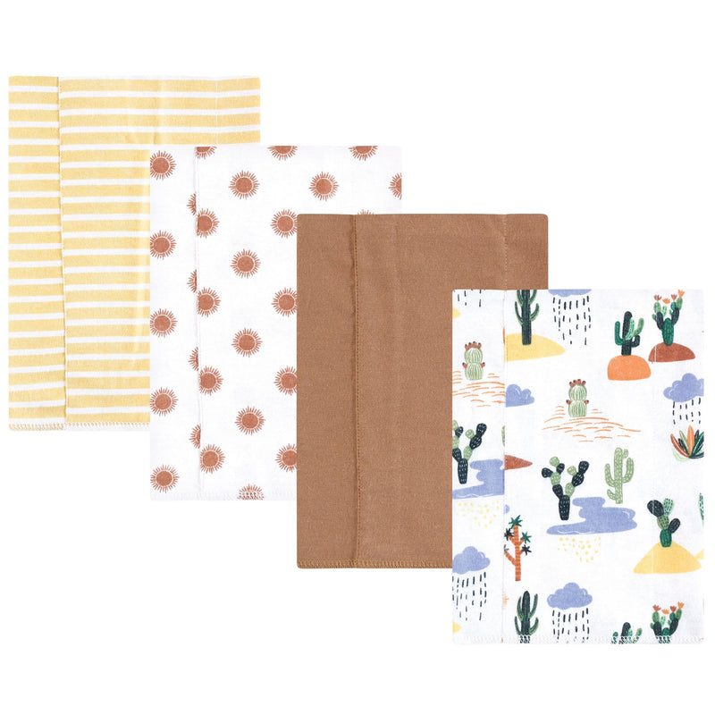 Hudson Baby Cotton Flannel Burp Cloths, Fun Desert