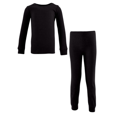 Hudson Baby Thermal Long Underwear 2pc Set, Black