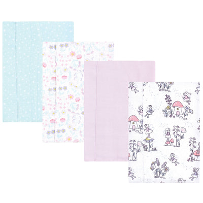 Hudson Baby Cotton Flannel Burp Cloths, Garden Fairies