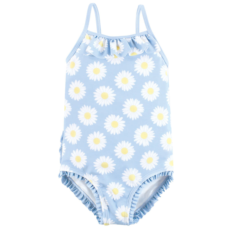 Hudson Baby Toddler Swimsuit, Blue Daisy