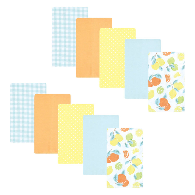 Hudson Baby Flannel Burp Cloth 10pk, Citrus Mint