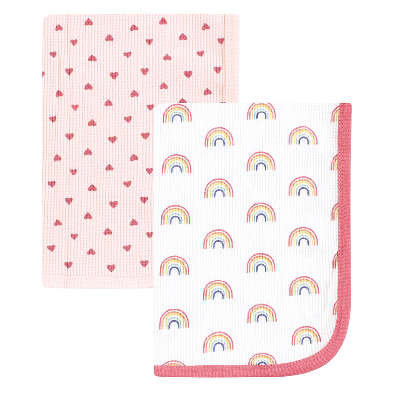 Hudson Baby Thermal Receiving Blanket 2pk, Creative Rainbows