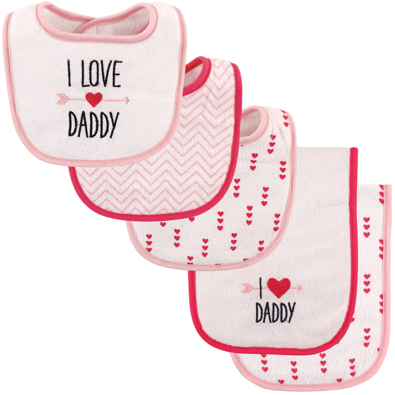Luvable Friends Bib and Burp Cloth Set, Girl Daddy