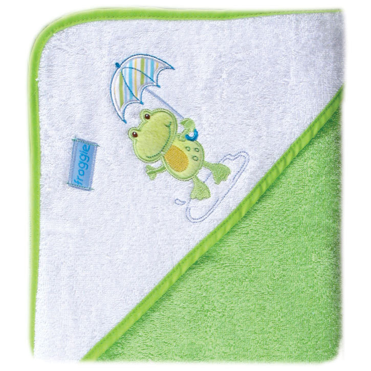 Luvable Friends Cotton Hooded Towel, Green