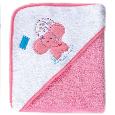 Luvable Friends Cotton Hooded Towel, Pink