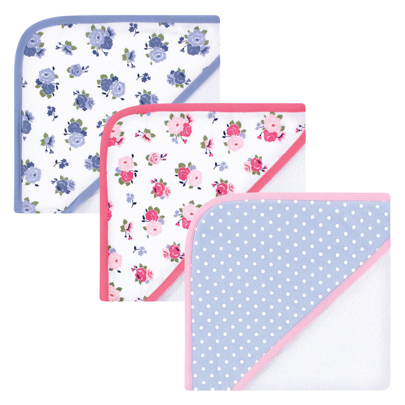 Luvable Friends Cotton Terry Hooded Towels, Floral