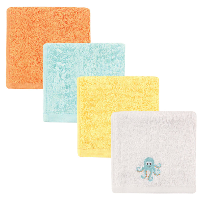 Luvable Friends Super Soft Cotton Washcloths, Octopus