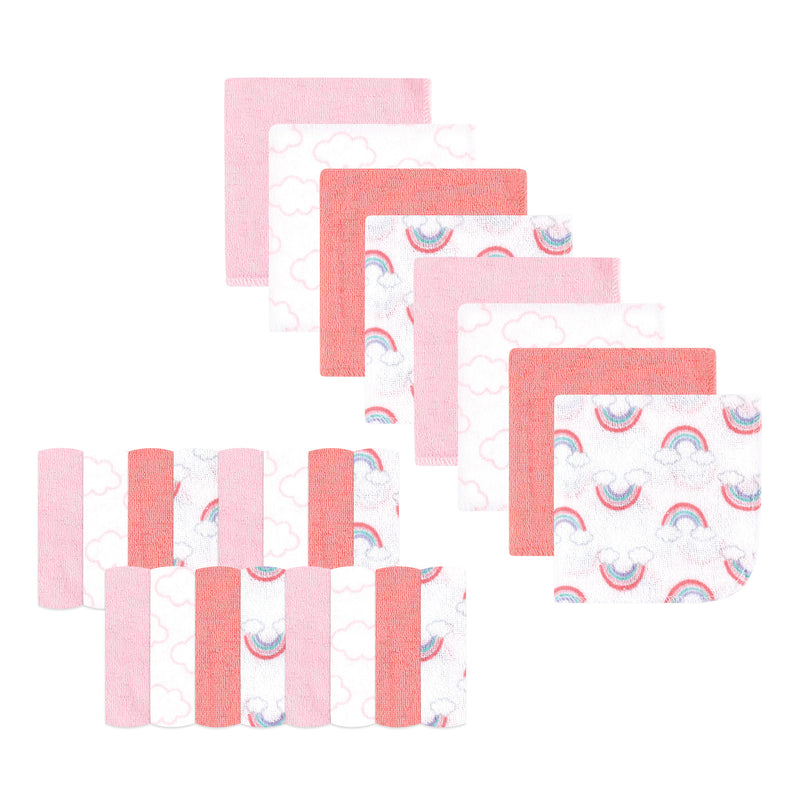 Luvable Friends Super Soft Bundle Washcloths, Pink Clouds