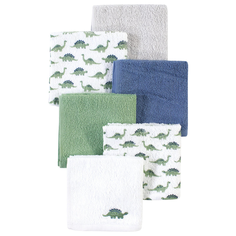 Luvable Friends Super Soft Cotton Washcloths, Dinosaur