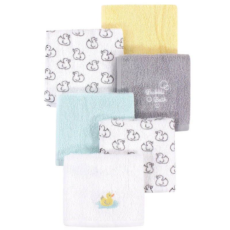 Luvable Friends Super Soft Cotton Washcloths, Duck