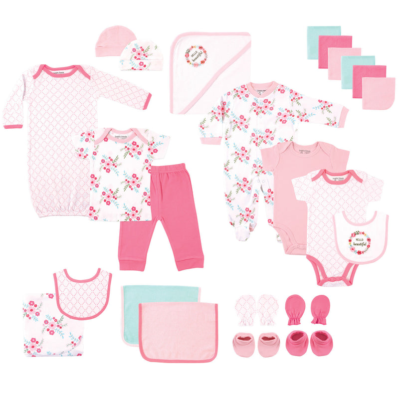 Luvable Friends Layette Gift Cube, Floral