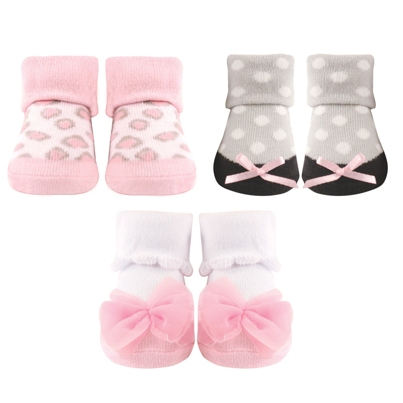 Luvable Friends Socks Giftset, Pink Gray