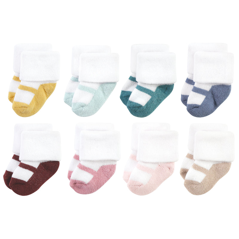 Hudson Baby Cotton Rich Newborn and Terry Socks, Soft Earth Tone Shoes