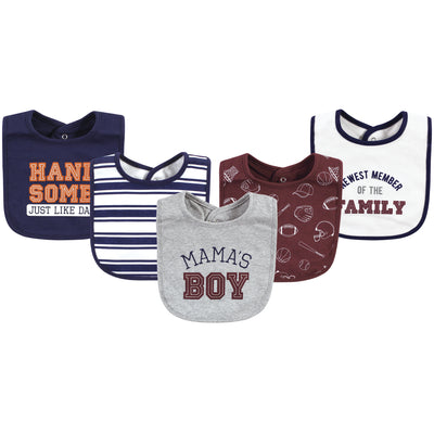 Hudson Baby Cotton Bibs, Mom Dad Athletic