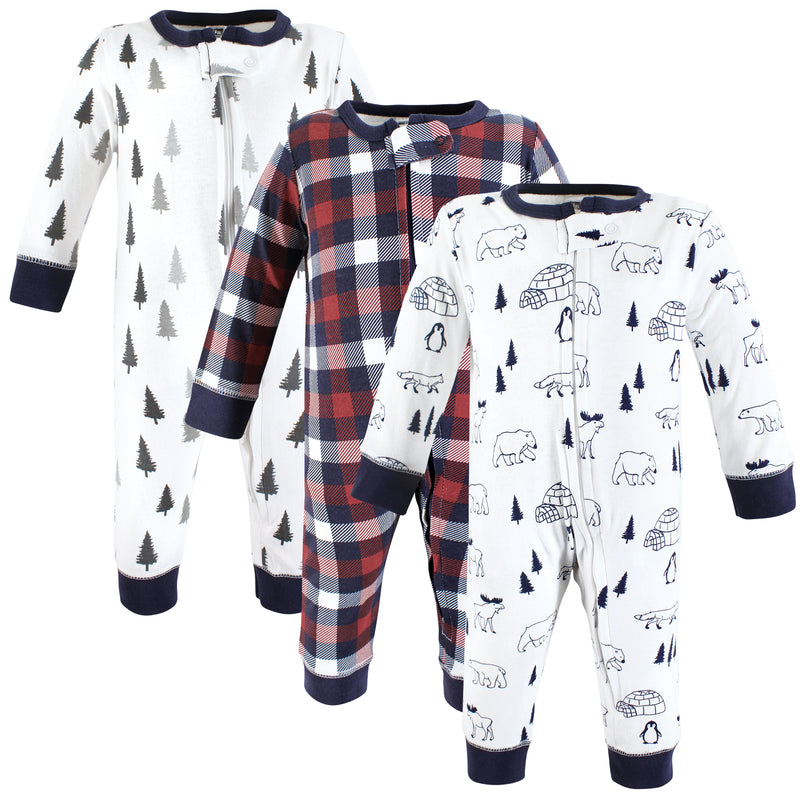 Hudson Baby Cotton Sleep and Play, Winter Animals