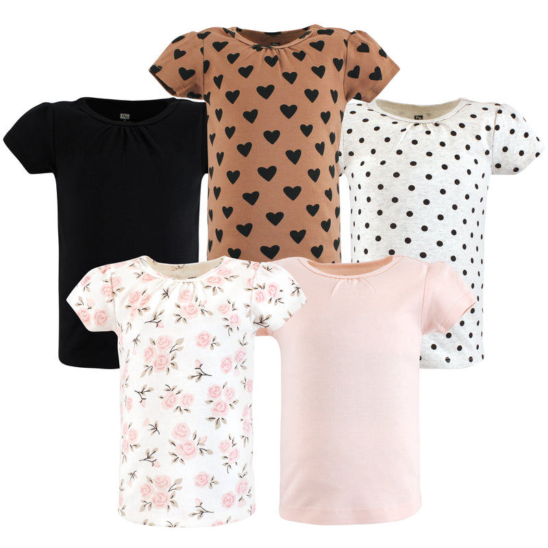 Hudson Baby Short Sleeve T-Shirts, Cinnamon Pink Prints