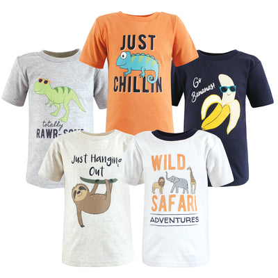 Hudson Baby Short Sleeve T-Shirts, Cool Safari