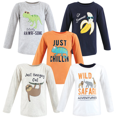 Hudson Baby Long Sleeve T-Shirts, Cool Safari
