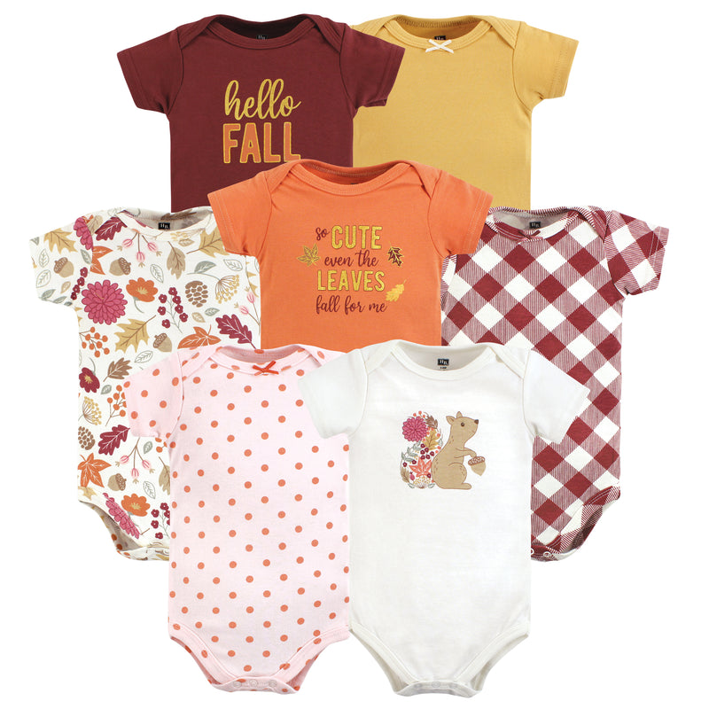 Hudson Baby Cotton Bodysuits, Fall Squirrel