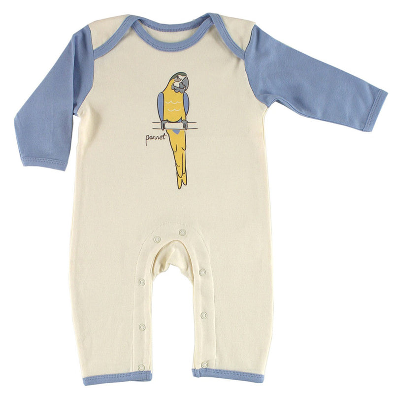 Touched by Nature Organic Cotton Coveralls, Parrot 1-Pack